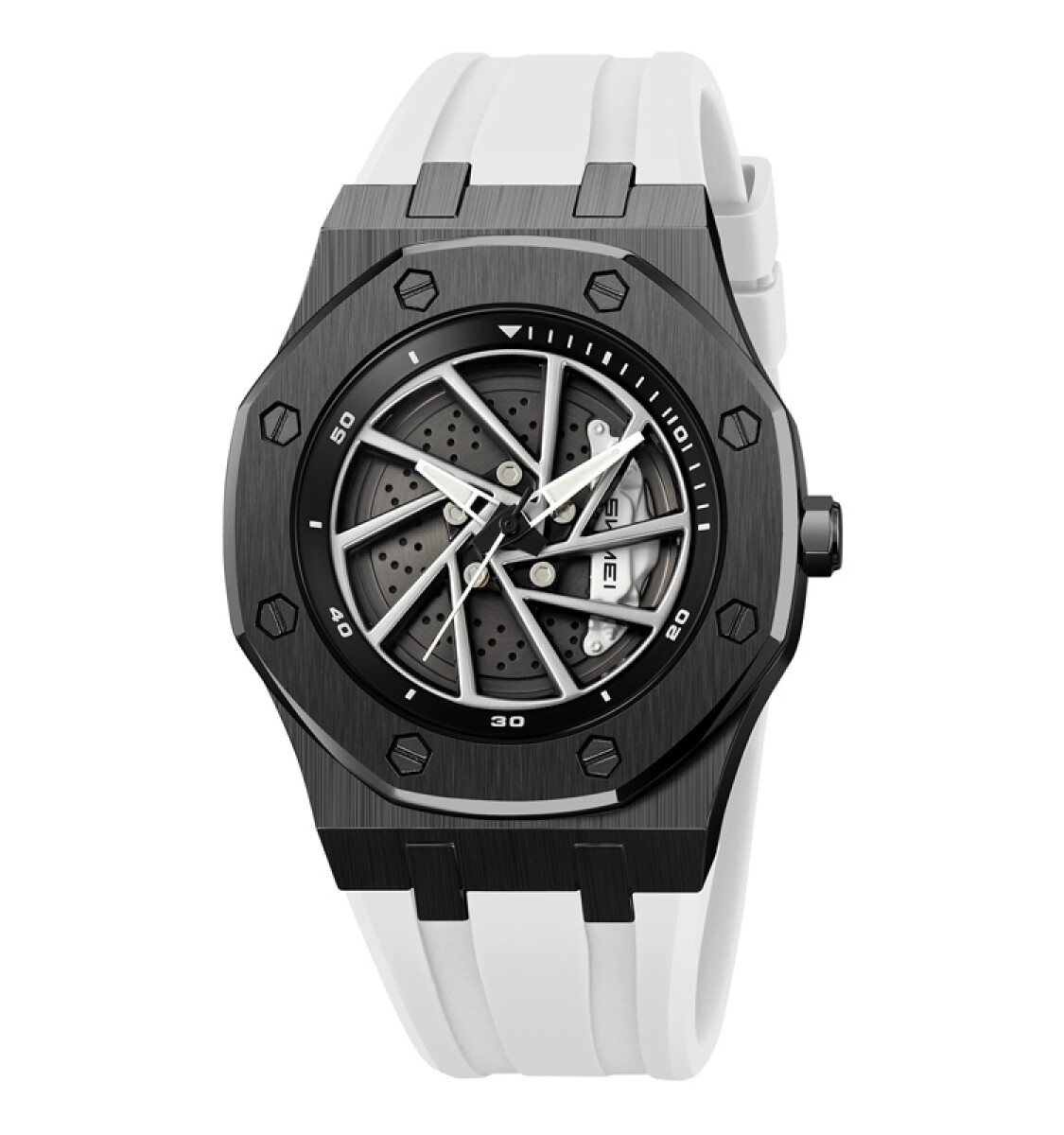 Reloj deportivo para hombre Skmei 2359PWT color blanco - Blanco 