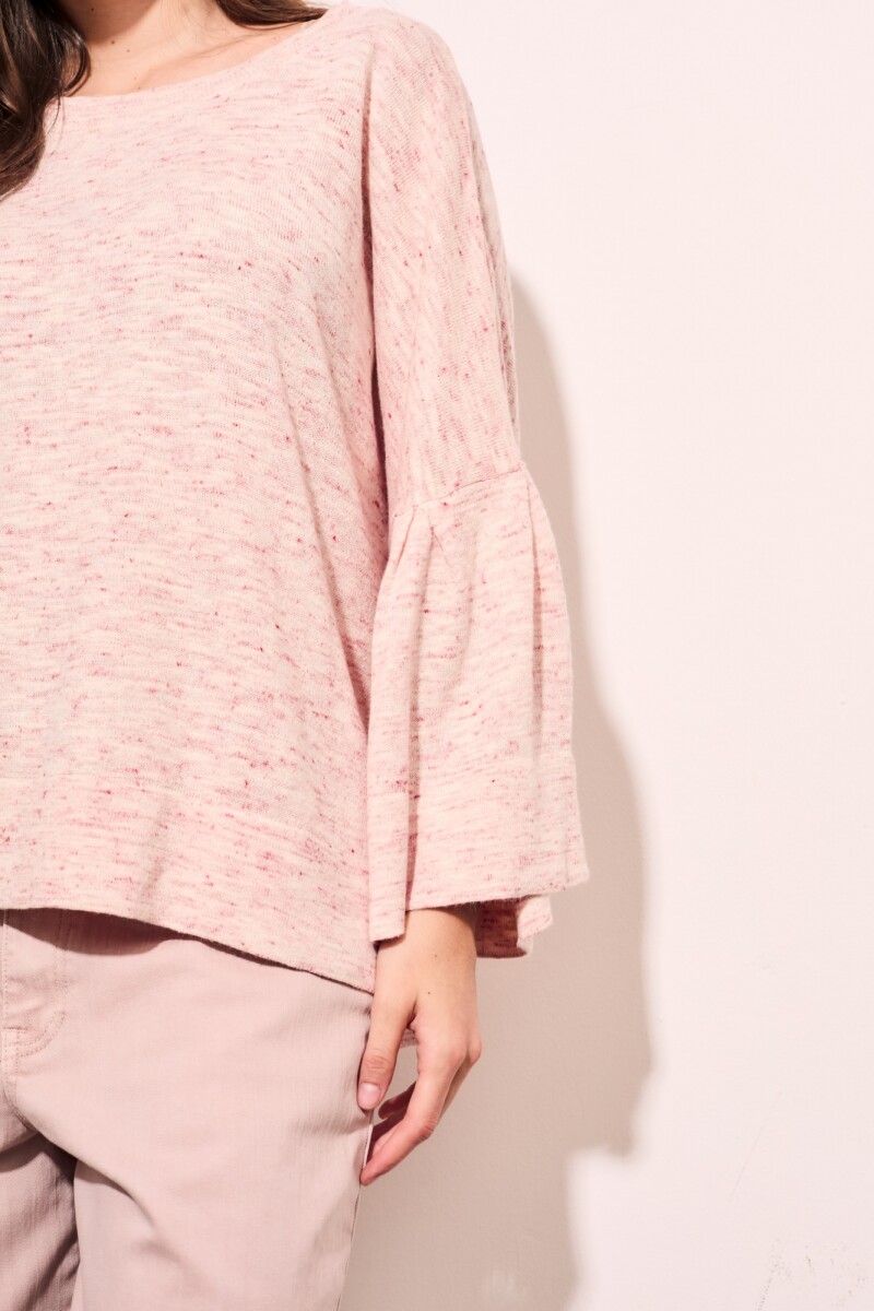 Sweater Manga Volado Rosa