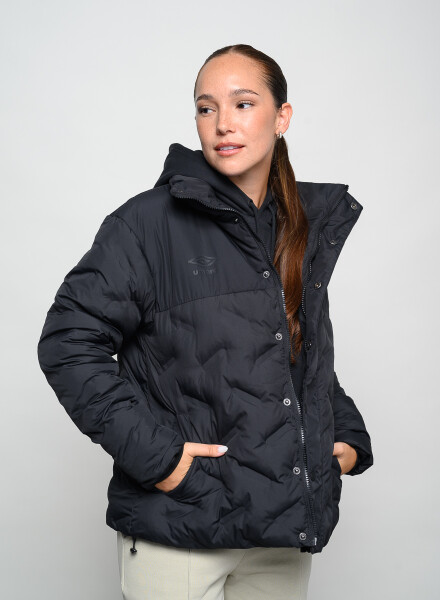 Campera puffy umbro con capucha Negro