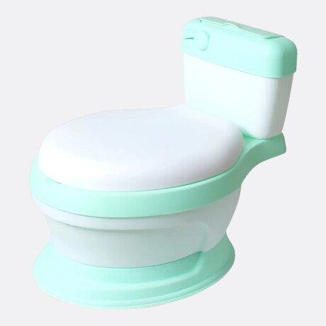 Pelela Inodoro Infantil Con Tapa Resistente Chica Colores Verde Menta