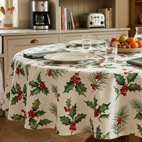 Mantel Redondo Waterproof Home Class 160 cm Navidad 940 BCO