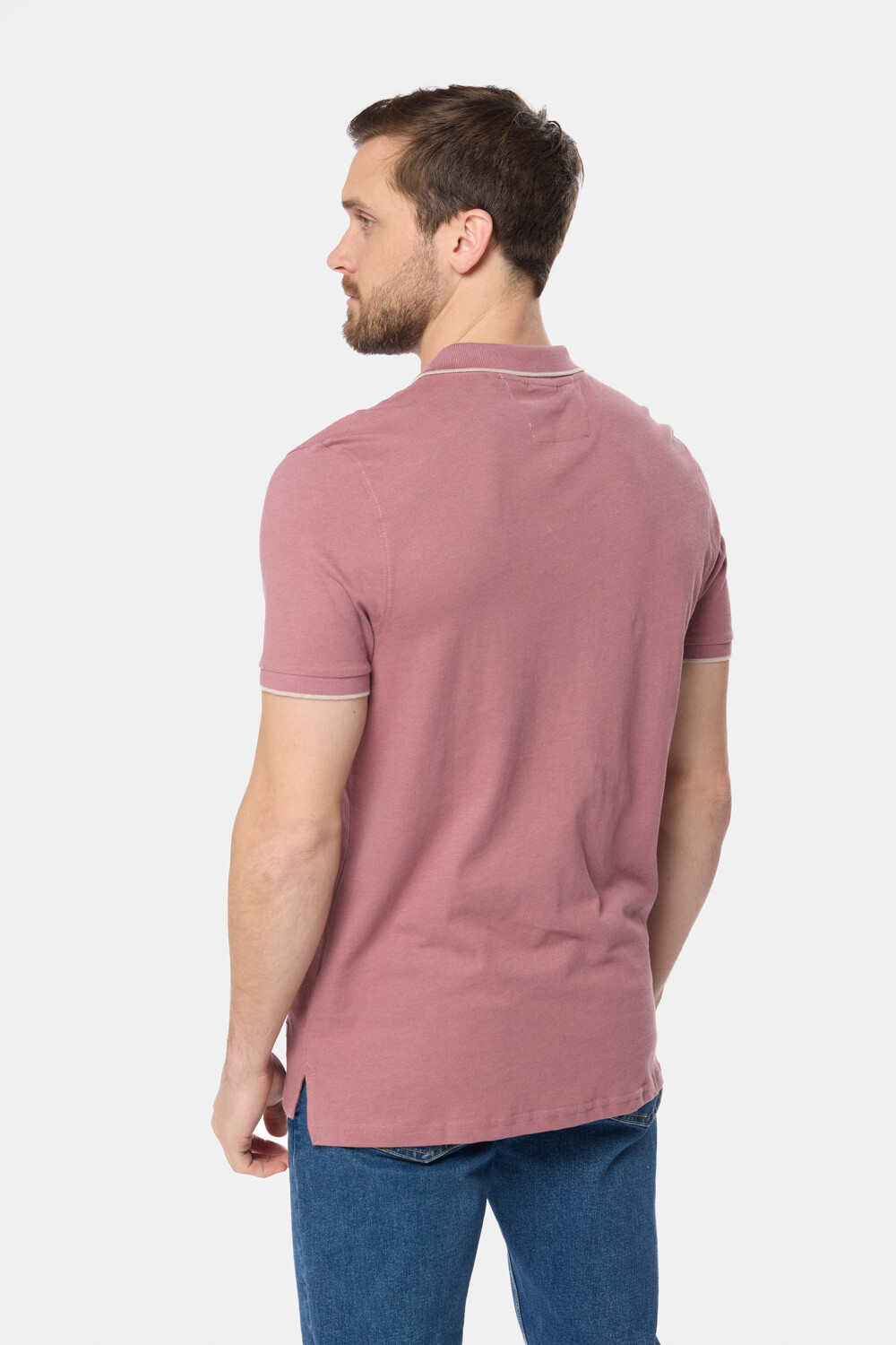 REMERA POLO JERSEY RAYADA Rosa