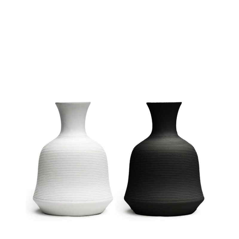 FLORERO CERAMICA D14x19CM BLANCO/NEGRO MATE FLORERO CERAMICA D14x19CM BLANCO/NEGRO MATE