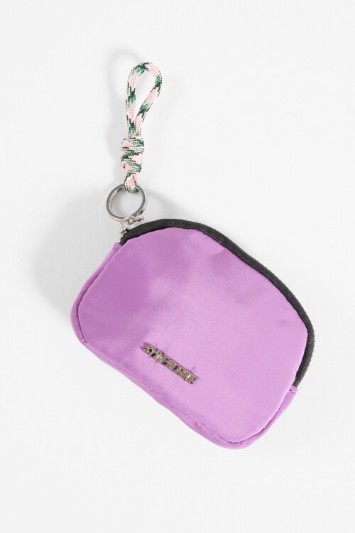 Monedero con cordón magenta