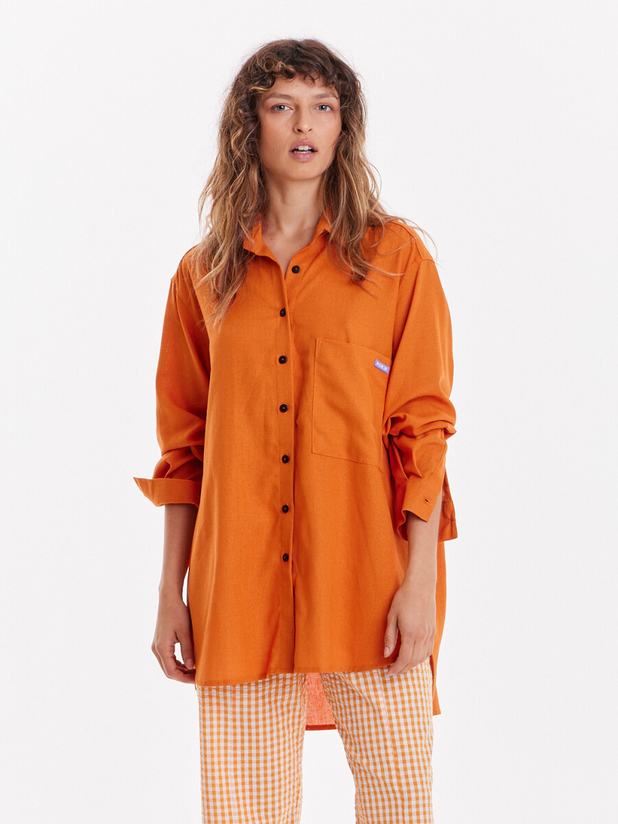 Camisa Noble lino - Naranja 