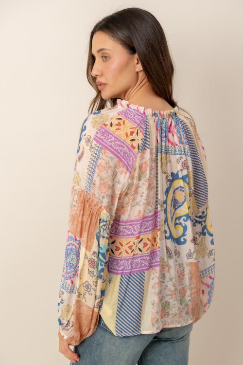 Blusa Mosaico Patchwork multicolor