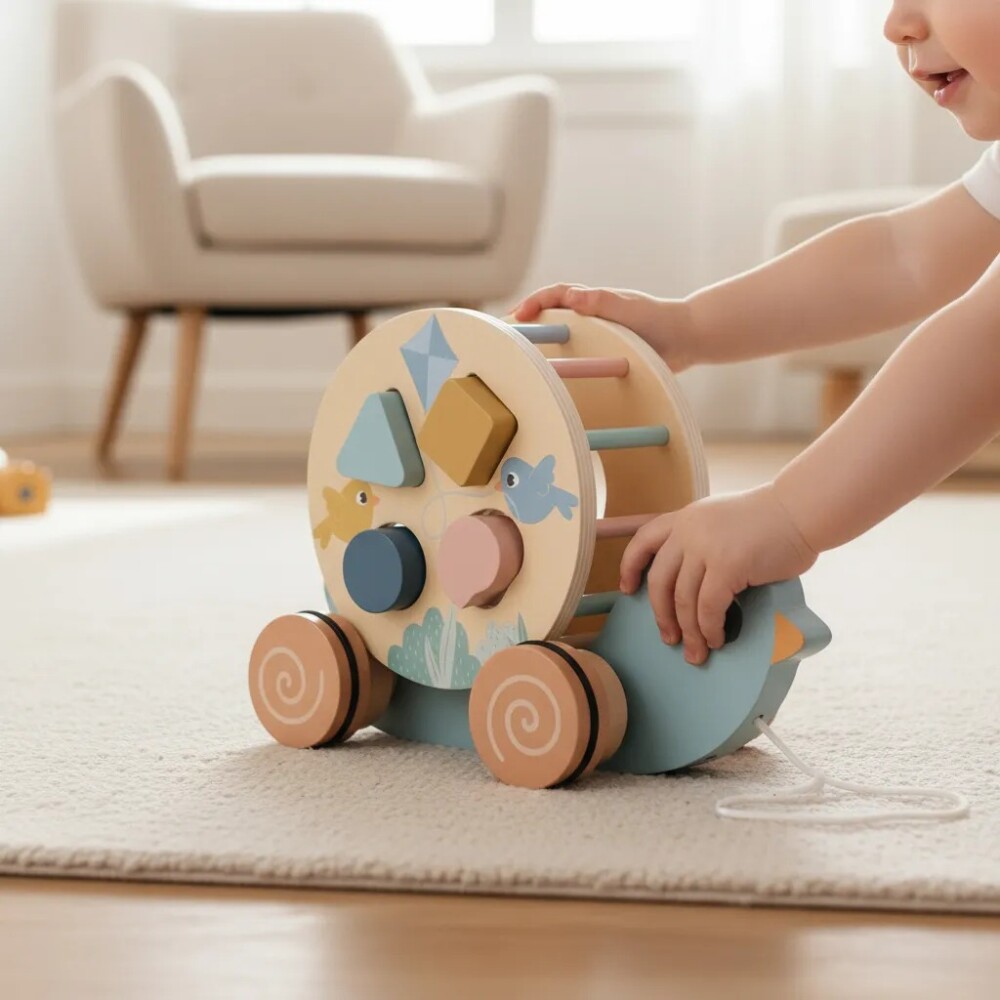 Juguete encastre y arrastre BUBA montessori cloudy pajarito Juguete encastre y arrastre BUBA montessori cloudy pajarito