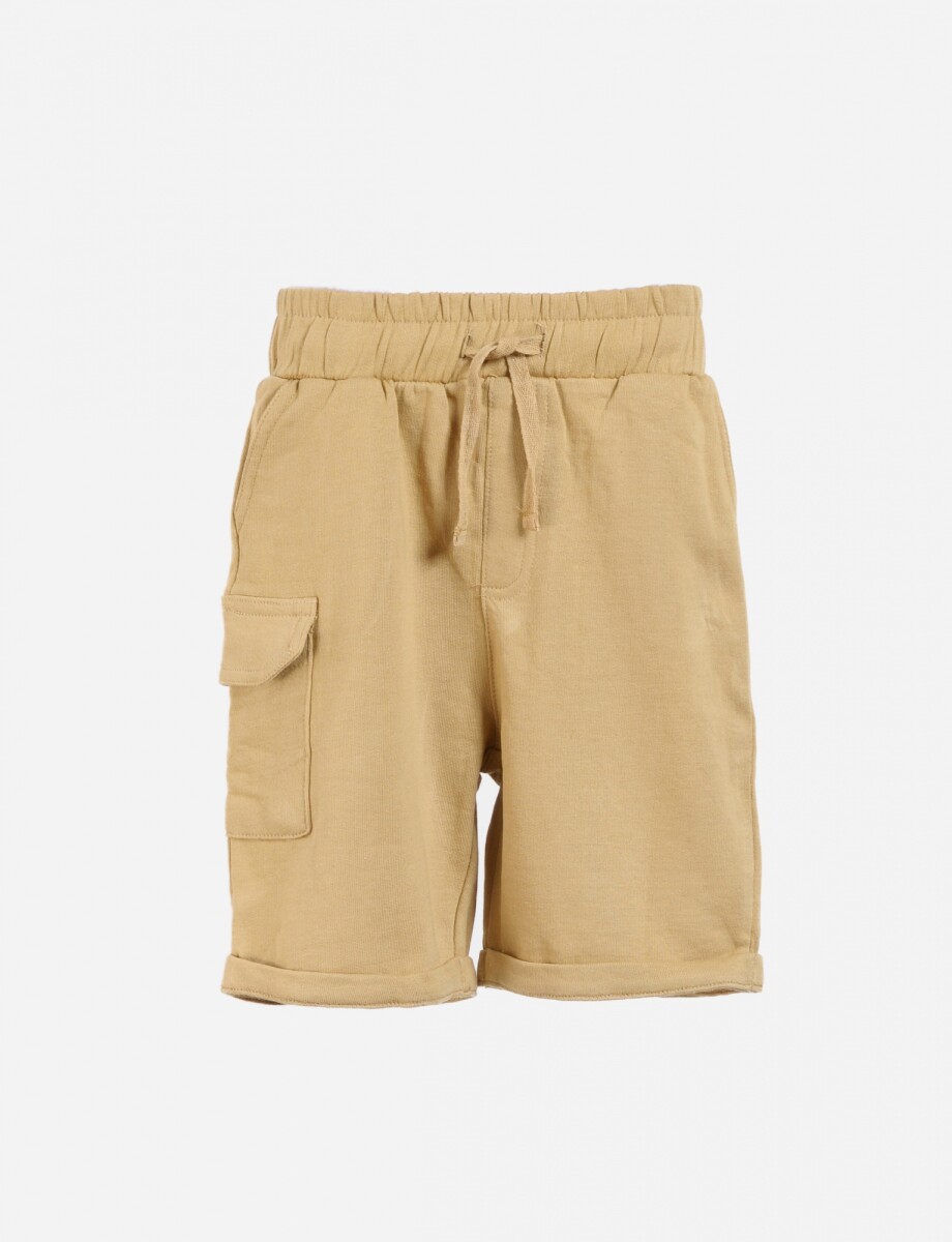 Short cargo con elástico - Beige 