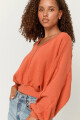 SWEATER PEBBLES SEAMED Naranja