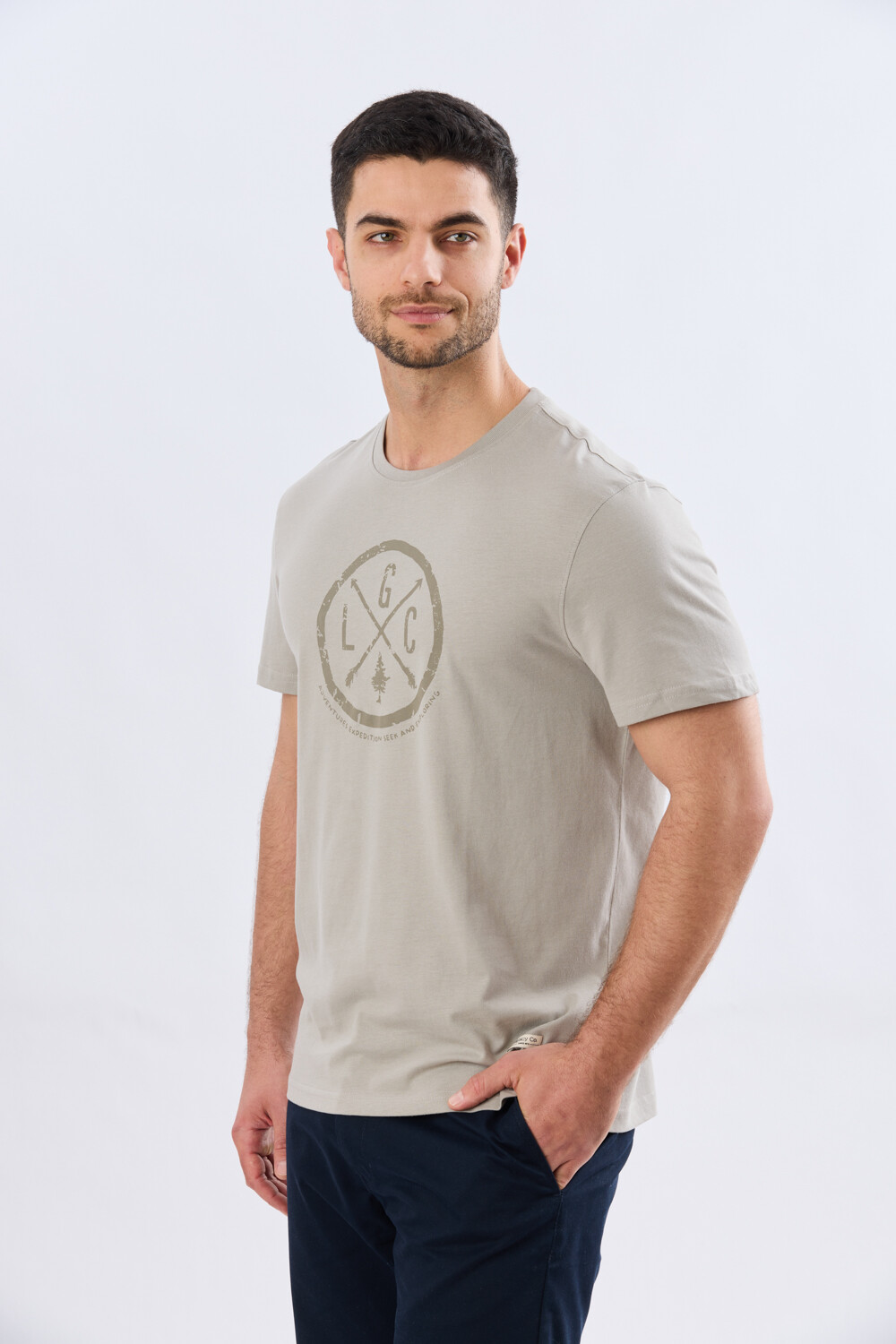 REMERA ESTAMPADA DE ALGODÓN Khaki