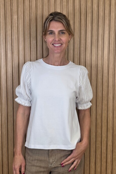 Remera Rosita Broderie Blanco