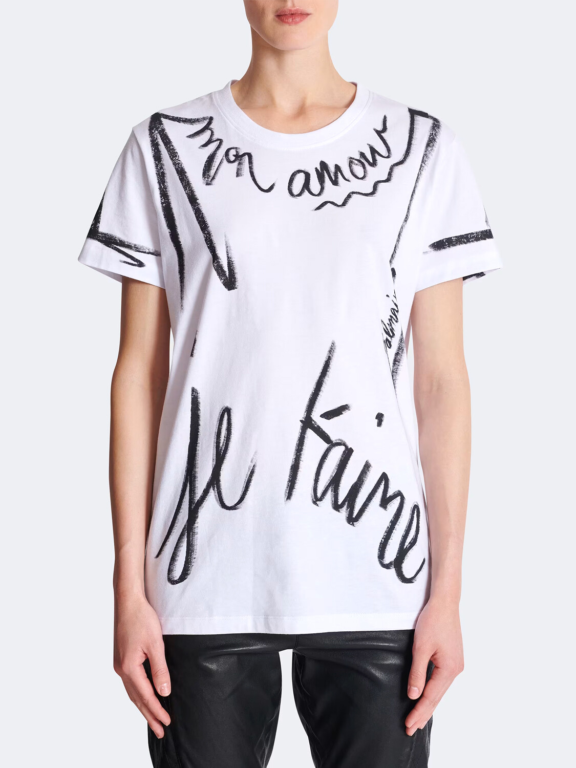 BALMAIN - T-SHIRT ESTAMPADO JE T'AIME Blanco