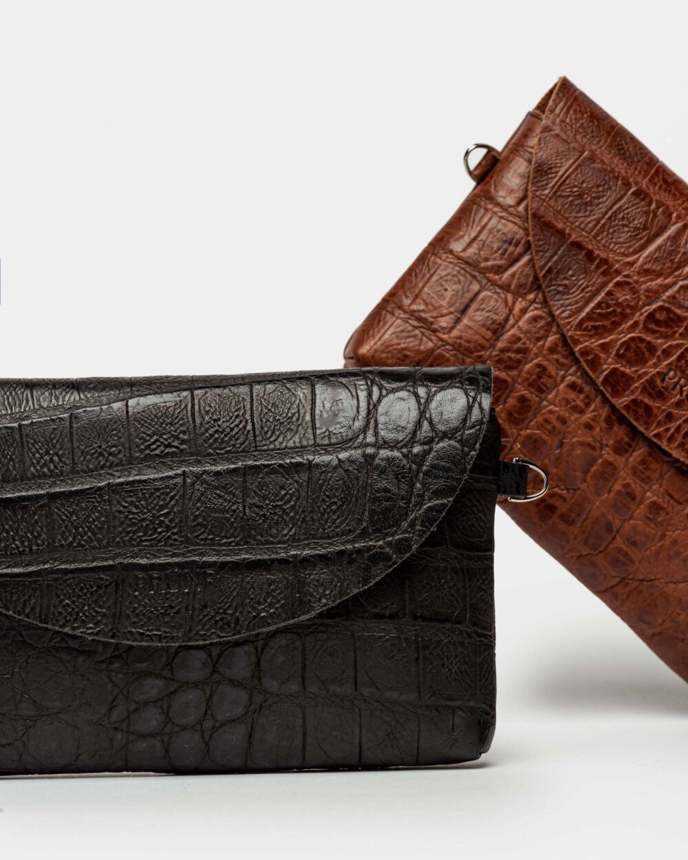 Mini bag Viena en cuero croco bridge Negro
