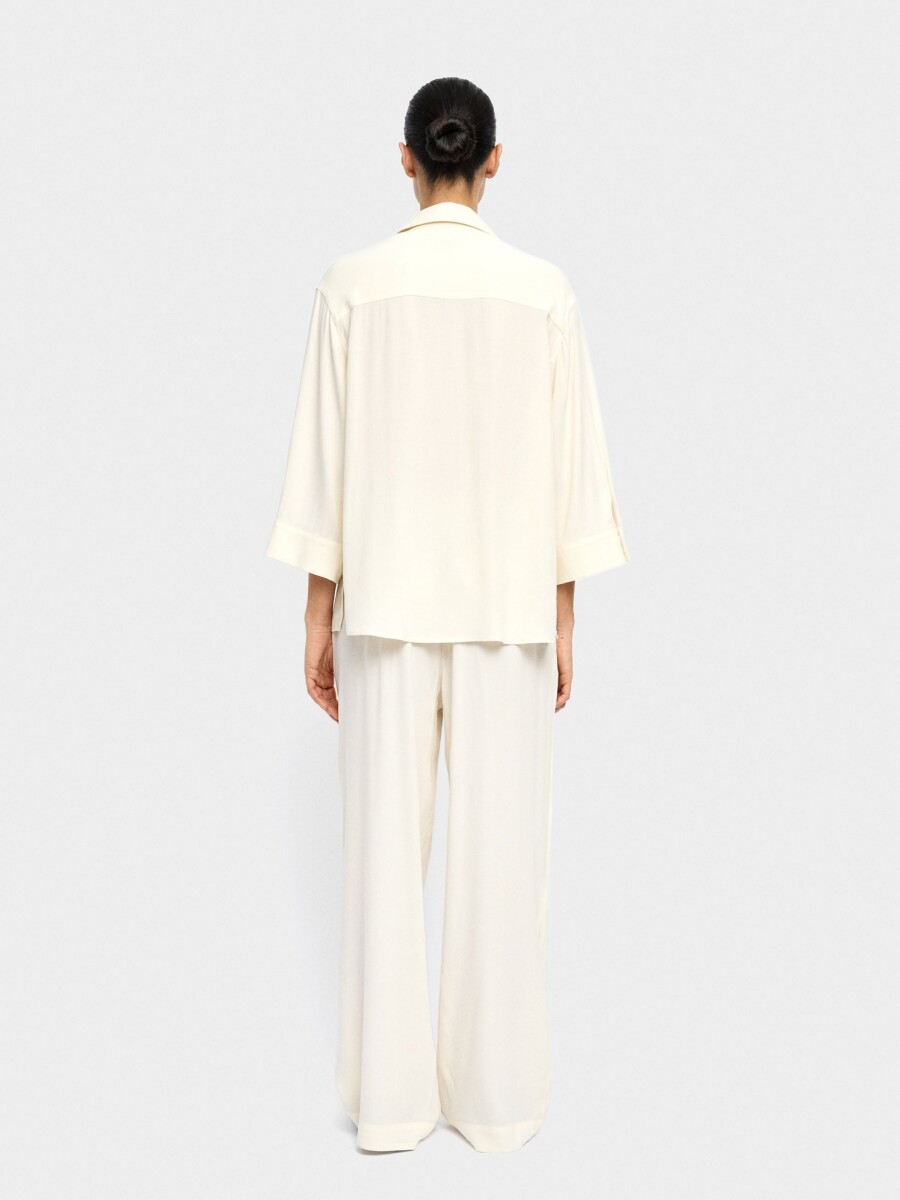 Pantalón De Lyocell Con Cintura Elástica crudo