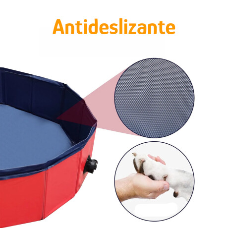 Piscina Plegable Para Mascota 100x30cm PVC Antideslizante Bordó