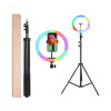 Anillo Led MJ30 RGB 10" con tripode, soporte para celular y control Anillo Led MJ30 RGB 10" con tripode, soporte para celular y control