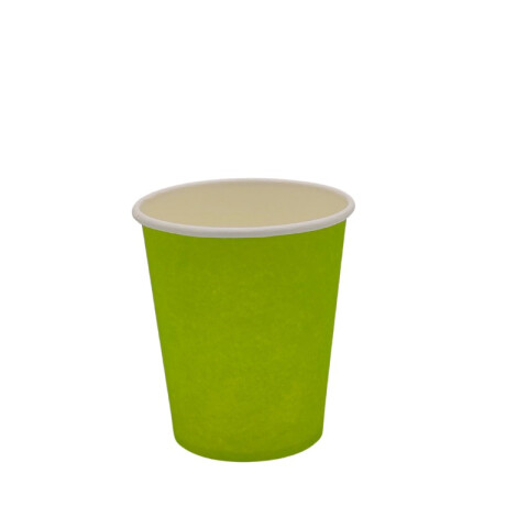 Vaso Liso Descartable de Carton x10Und Verde