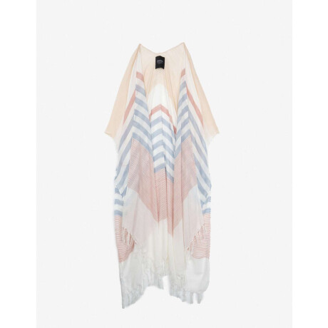 Kimono De Viscosa Rayado Combinacion Multicolor