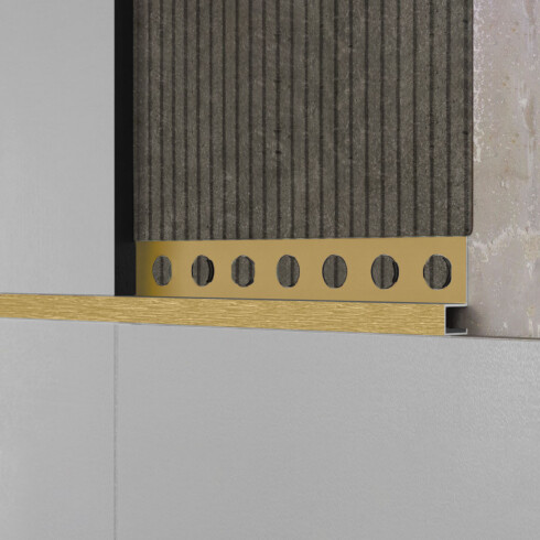 Perfil De Aluminio 12X10 2.60 Mts Terminación Oro Alumacer 000