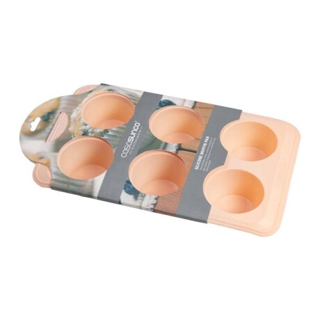 Molde en Silicona para 6 Muffins Cupcakes Antiadherente Salmón