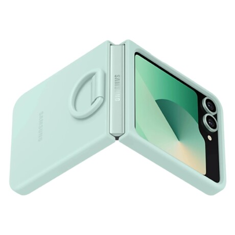 Funda Samsung Silicone Case con Anillo para Galaxy Z Flip6 Green