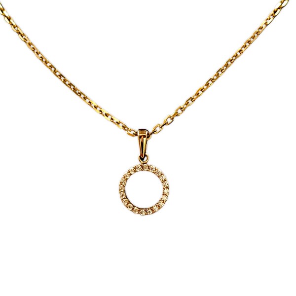 Dije Círculo-Oro bajo-Piedra Zirconia-CP8525 conpiedra
