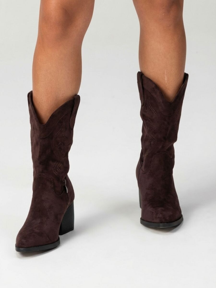 Bota Texana Gamuza - Chocolate 