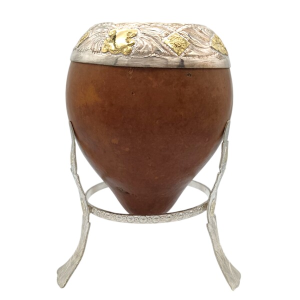 Mate torpedo con base 3 puntas linea Bresciani - Plata y oro - MTTO42 marrónuniforme