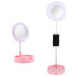 Espejo Con Aro Luz Led Selfie Soporte Celular Maquillaje Variante Color Rosa