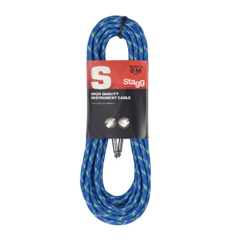 Cable guitarra Stagg SGC6 vintweed blue 6m Cable guitarra Stagg SGC6 vintweed blue 6m