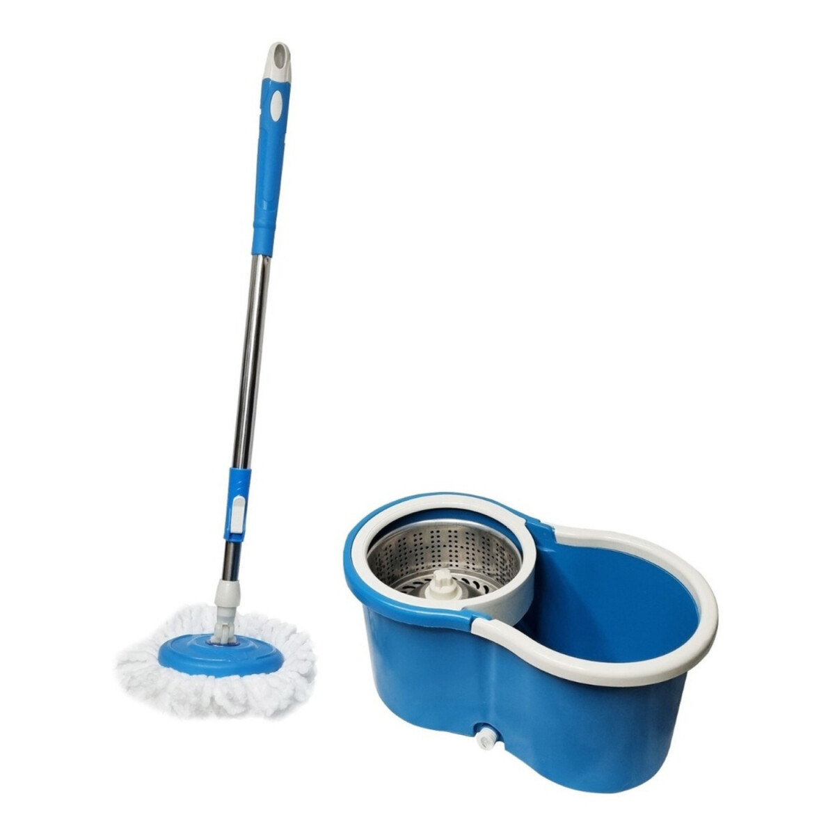Mopa Giratoria De Acero Inoxidable Excelente Calidad Premium - Variante Color Celeste 