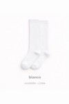 Calcetín alto liso blanco Blanco