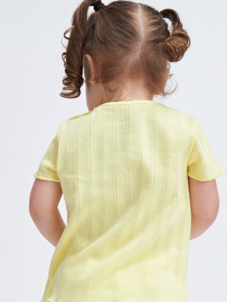 Camiseta de rib manga corta Amarillo
