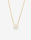Cadena Corta con Dije Piedra Cadena Acero Con Dije Nácar - Dorado
