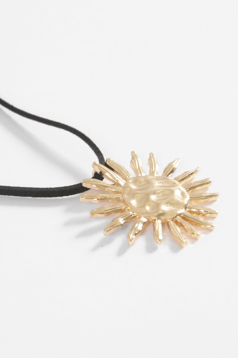 Collar cordón dije sol texture dorado