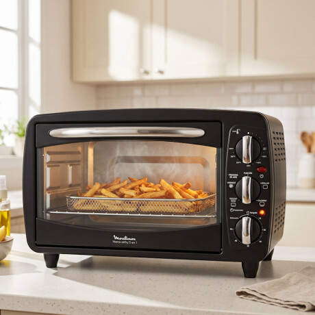 Horno Freidora De Aire Moulinex | 20 Litros | 5 En 1 | Color Negro. Horno Freidora De Aire Moulinex | 20 Litros | 5 En 1 | Color Negro.