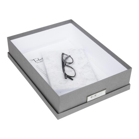 CAJA ORG C/TAPA PAPEL GRIS OSKAR