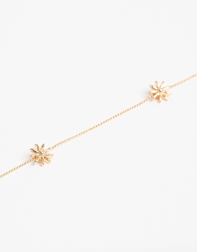 Collares Cortos Metal Collar Corto Margarita Bañado En Oro - Dorado