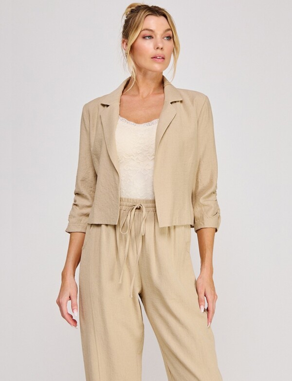 Pantalon Lino Pretina Elastizada BEIGE