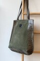 Cartera Selene Crocco y Gamuza Verde