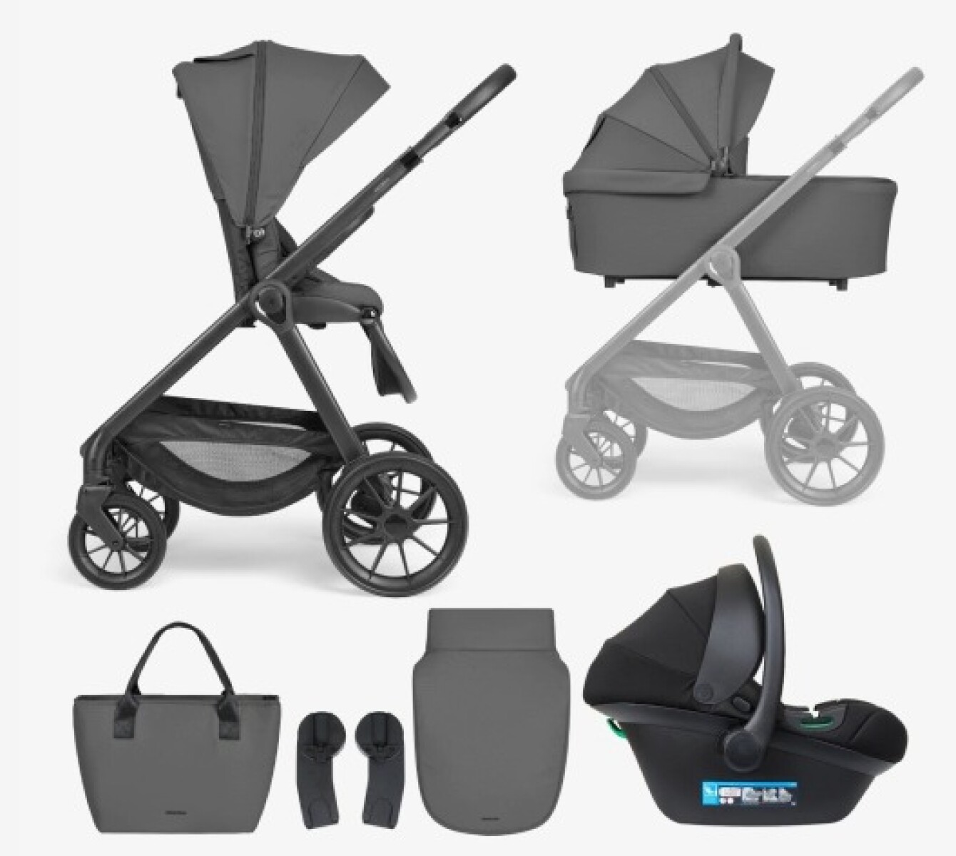 Travel system 4 en 1 MODENA gris KIKKABOO 