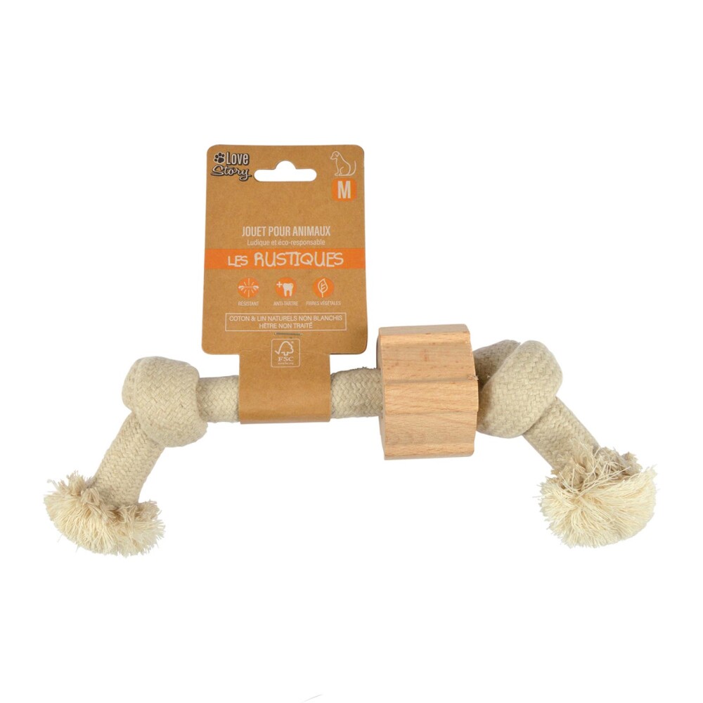 JUGUETE CUERDA C/MADER NATURAL/BEIGE CUERDA 6ANI1216