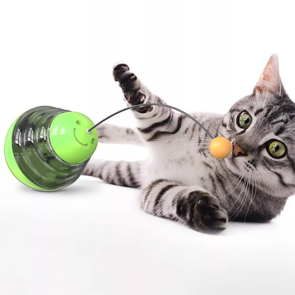 Juguete Gato Dispensador Comida Interactivo Mascota Alimento Color Variante Verde