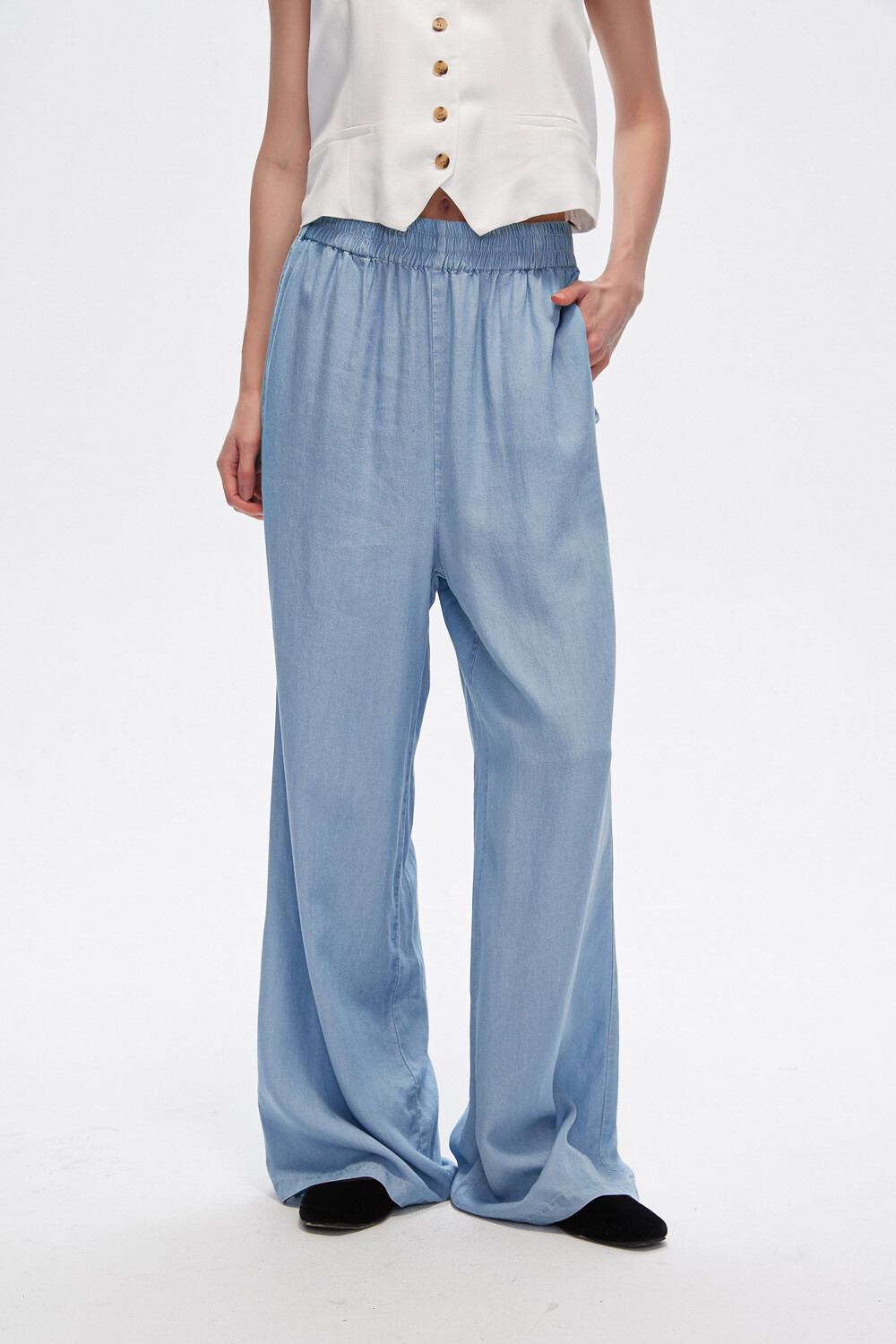 Pantalon Delfin Celeste Grisaceo