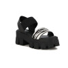 Sandalia Mujer Darkness Plataforma Negro-blanco