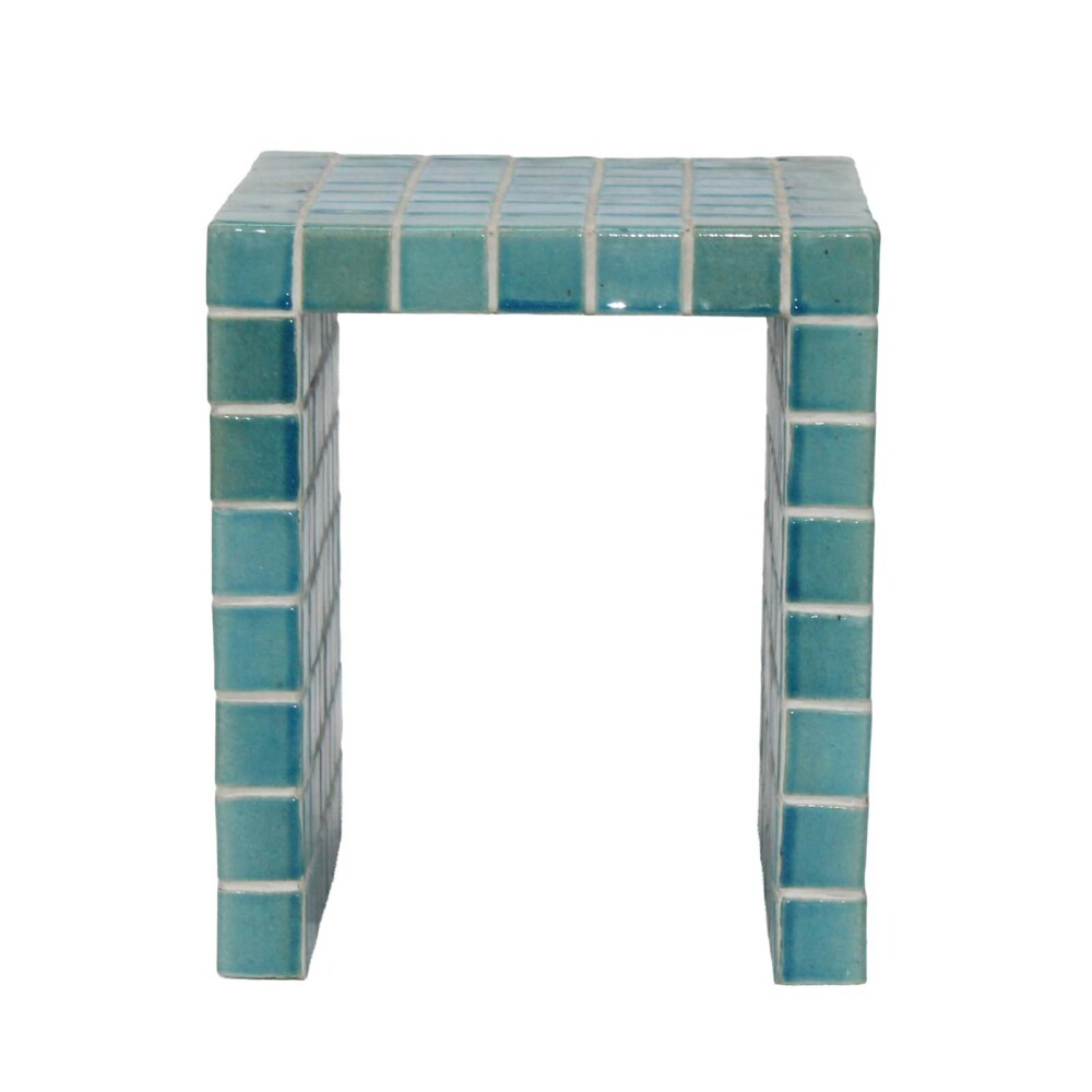 MESA LATERAL CERAMICA CELESTE ILIOS TURQUESA
