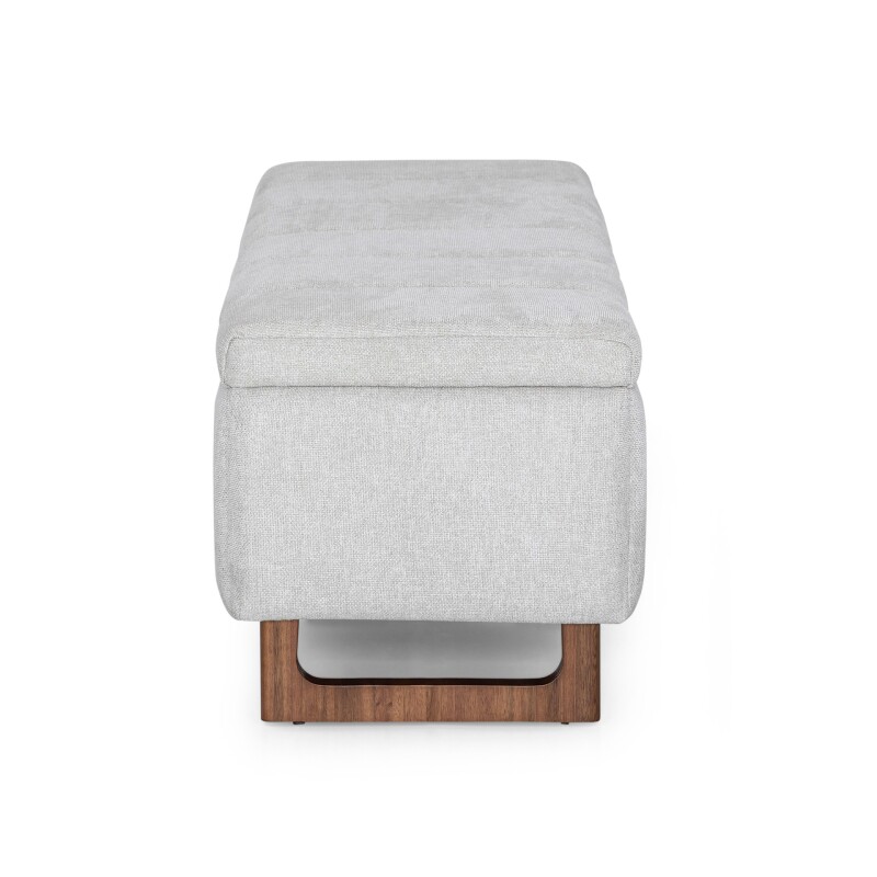 Banco Baul Patas Madera 140 x 50 x 48 Tapizado tela clara Banco Baul Patas Madera 140 x 50 x 48 Tapizado tela clara