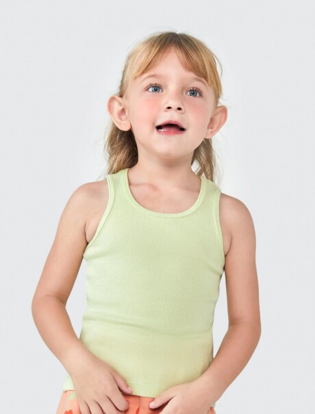 MUSCULOSA BÁSICA INFANTIL ACANALADA VERDE