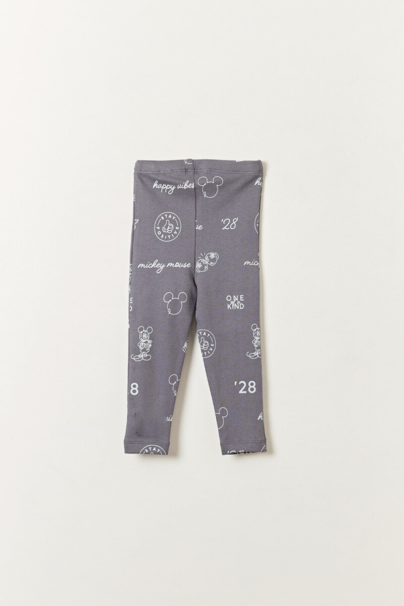 Calza estampada Mickey Gris Oscuro