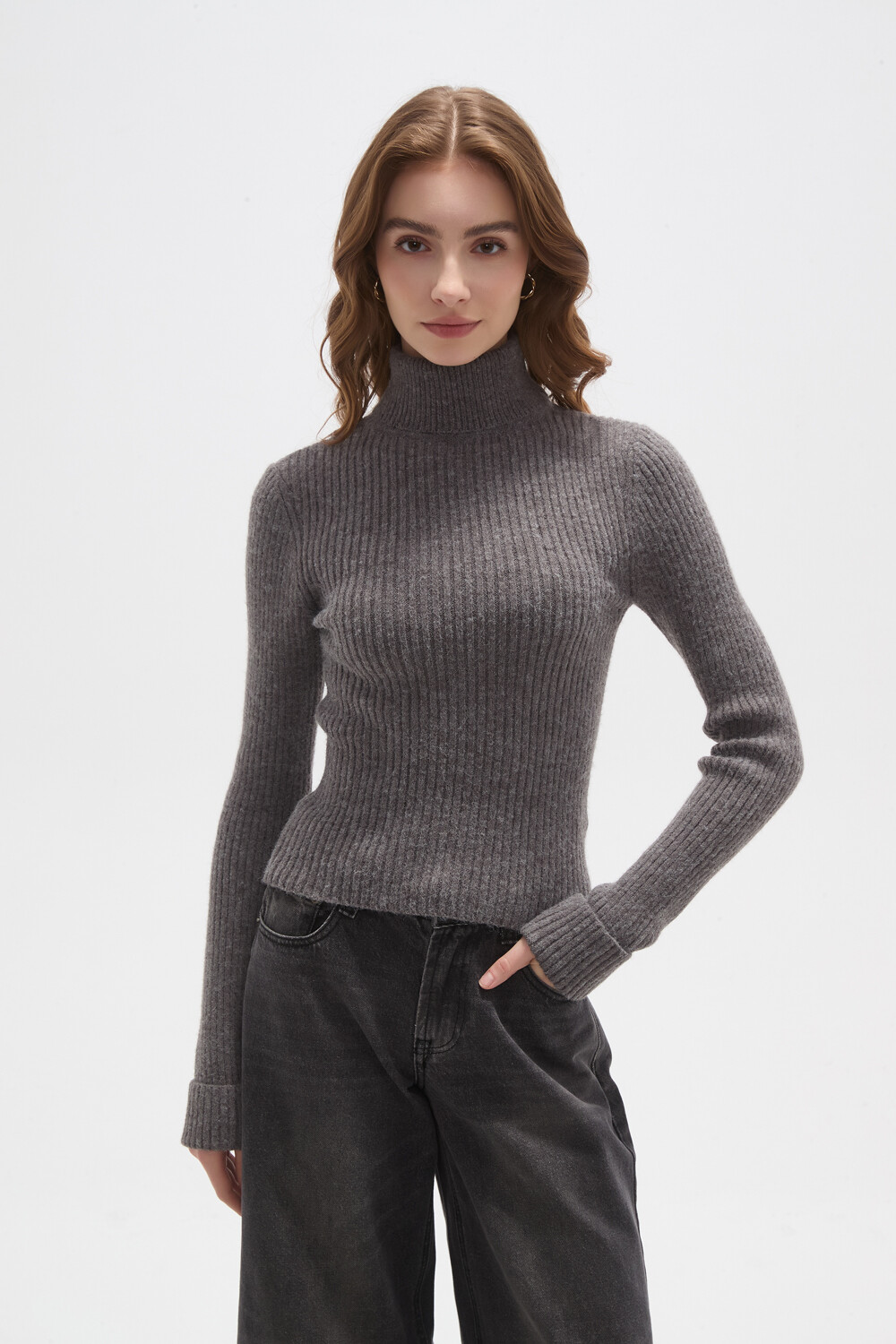 Polera Elizabet Gris Melange Oscuro